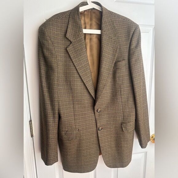Todays Man Mens Two Button Blazer100% Tweed Wood Lined Long Notch 40L
